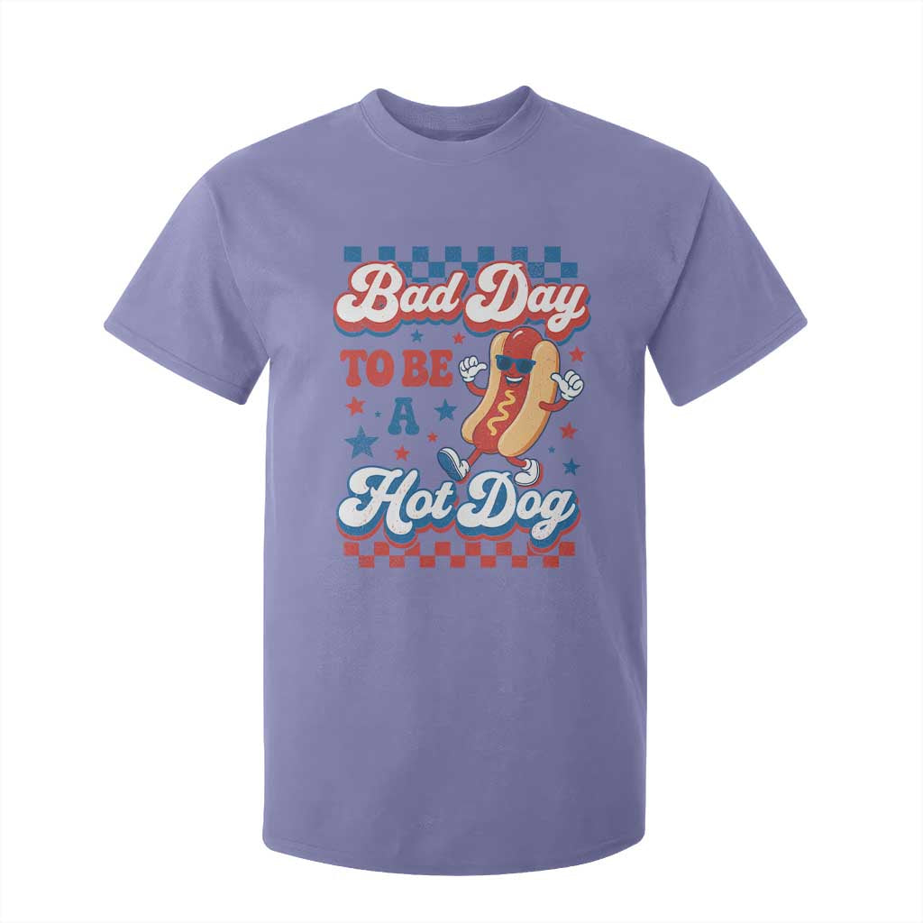 Bad Day To Be A Hot Dog T Shirt For Kid Hotdog Lover Wiener 4th Of July TS10 Violet Print Your Wear