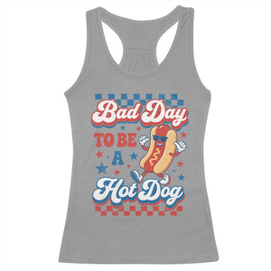 Bad Day To Be A Hot Dog Racerback Tank Top Hotdog Lover Wiener 4th Of July TS10 Sport Gray Print Your Wear