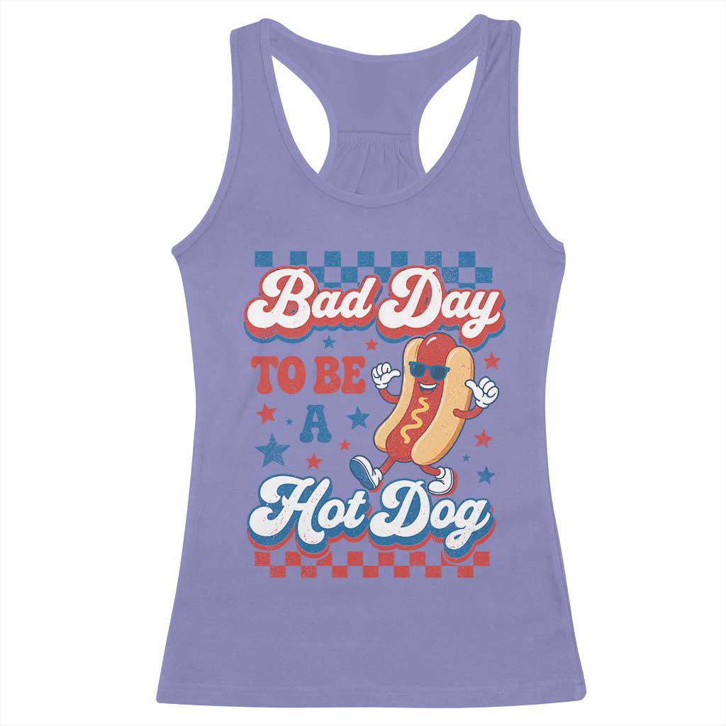 Bad Day To Be A Hot Dog Racerback Tank Top Hotdog Lover Wiener 4th Of July TS10 Violet Print Your Wear