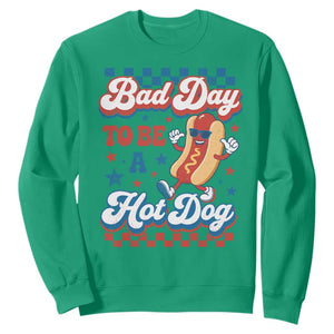 Bad Day To Be A Hot Dog Sweatshirt Hotdog Lover Wiener 4th Of July TS10 Irish Green Print Your Wear