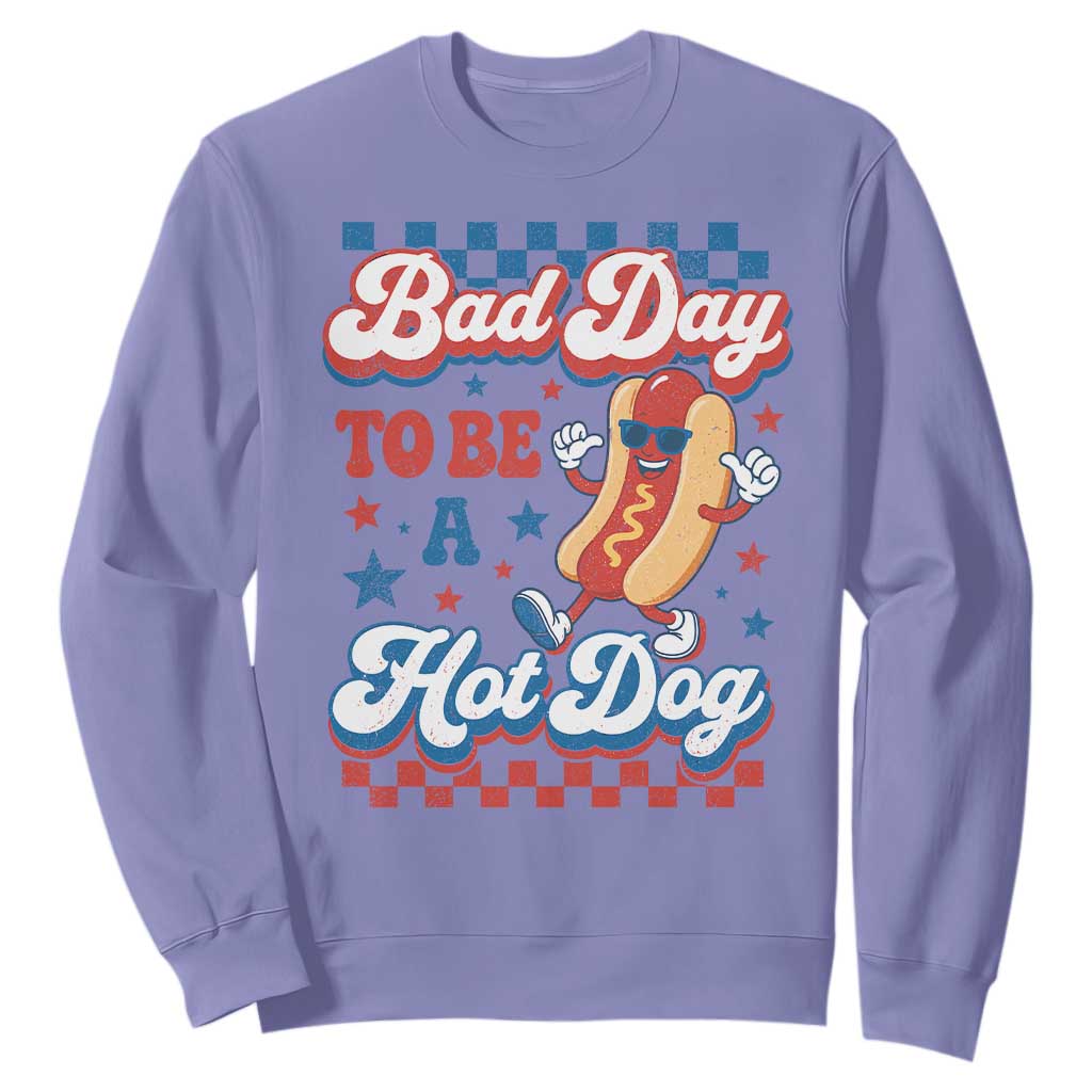 Bad Day To Be A Hot Dog Sweatshirt Hotdog Lover Wiener 4th Of July TS10 Violet Print Your Wear