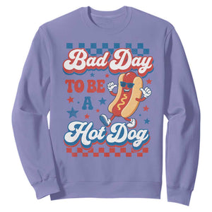 Bad Day To Be A Hot Dog Sweatshirt Hotdog Lover Wiener 4th Of July TS10 Violet Print Your Wear