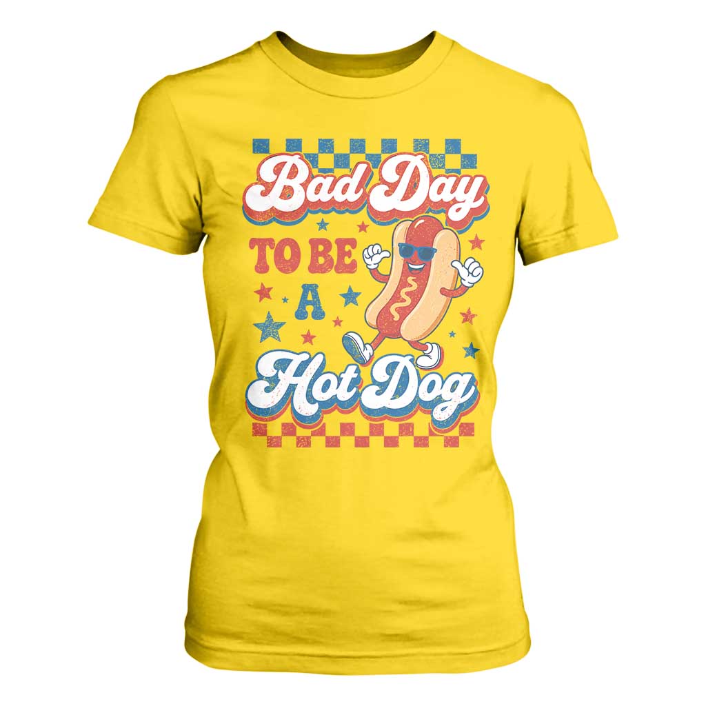 Bad Day To Be A Hot Dog T Shirt For Women Hotdog Lover Wiener 4th Of July TS10 Daisy Print Your Wear