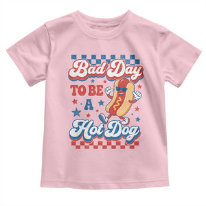 Bad Day To Be A Hot Dog Toddler T Shirt Hotdog Lover Wiener 4th Of July TS10 Light Pink Print Your Wear
