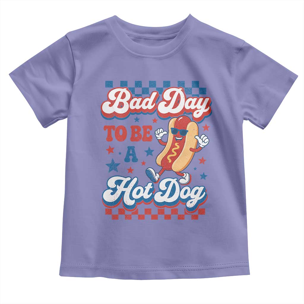 Bad Day To Be A Hot Dog Toddler T Shirt Hotdog Lover Wiener 4th Of July TS10 Violet Print Your Wear