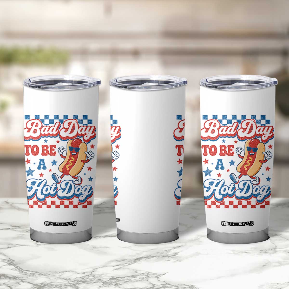 Bad Day To Be A Hot Dog Tumbler Cup Hotdog Lover Wiener 4th Of July TS10 Print Your Wear