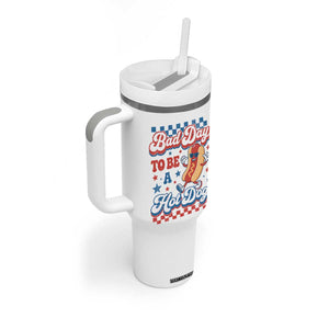 Bad Day To Be A Hot Dog Tumbler With Handle Hotdog Lover Wiener 4th Of July TS10 Print Your Wear