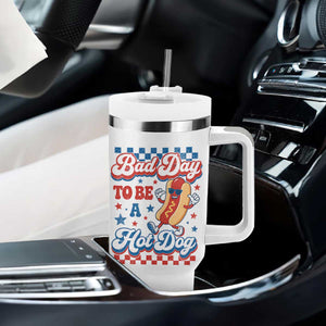 Bad Day To Be A Hot Dog Tumbler With Handle Hotdog Lover Wiener 4th Of July TS10 Print Your Wear