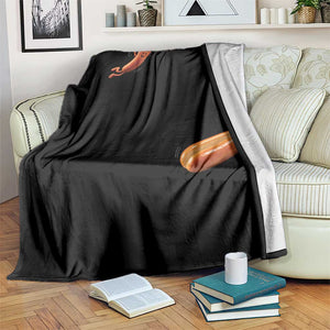 Funny Hot Dog Throw Blanket Hotdog Jumping Into Bun Sausage BBQ Grilling High Dive TS10 Print Your Wear