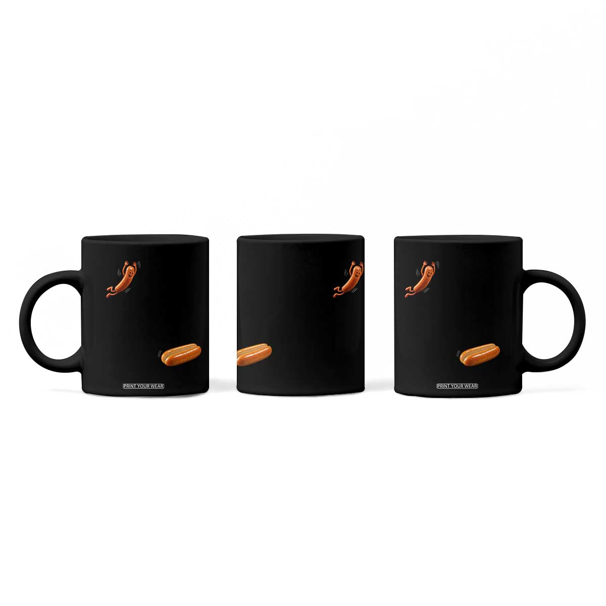 Funny Hot Dog Coffee Mug Hotdog Jumping Into Bun Sausage BBQ Grilling High Dive TS10 Print Your Wear