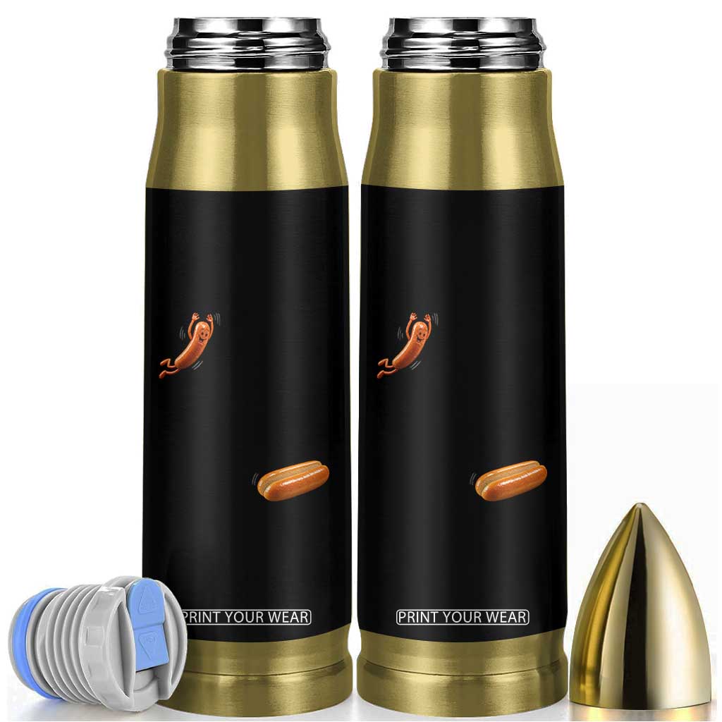 Funny Hot Dog Bullet Tumbler Hotdog Jumping Into Bun Sausage BBQ Grilling High Dive TS10 Black Print Your Wear