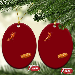 Funny Hot Dog Ceramic Ornament Hotdog Jumping Into Bun Sausage BBQ Grilling High Dive TS10 Print Your Wear