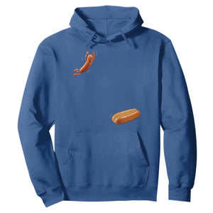 Funny Hot Dog Hoodie Hotdog Jumping Into Bun Sausage BBQ Grilling High Dive TS10 Royal Blue Print Your Wear