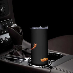 Funny Hot Dog Skinny Tumbler Hotdog Jumping Into Bun Sausage BBQ Grilling High Dive TS10 Print Your Wear