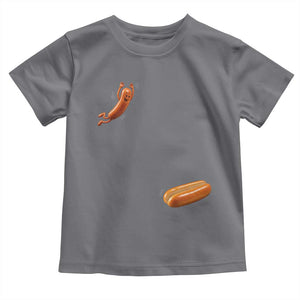 Funny Hot Dog Toddler T Shirt Hotdog Jumping Into Bun Sausage BBQ Grilling High Dive TS10 Charcoal Print Your Wear
