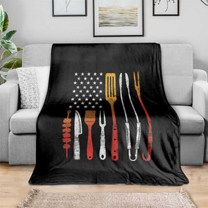 Bbq Smoker Throw Blanket Barbecue Chef Smoking Tools Grilling Pit Master USA Flag TS10 Print Your Wear