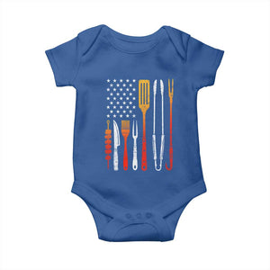 Bbq Smoker Baby Onesie Barbecue Chef Smoking Tools Grilling Pit Master USA Flag TS10 Royal Blue Print Your Wear