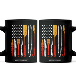 Bbq Smoker Coffee Mug Barbecue Chef Smoking Tools Grilling Pit Master USA Flag TS10 Black Print Your Wear