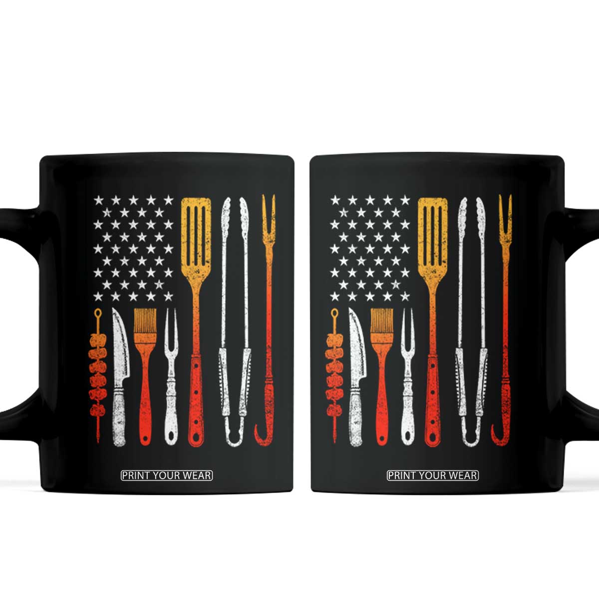 Bbq Smoker Coffee Mug Barbecue Chef Smoking Tools Grilling Pit Master USA Flag TS10 Black Print Your Wear
