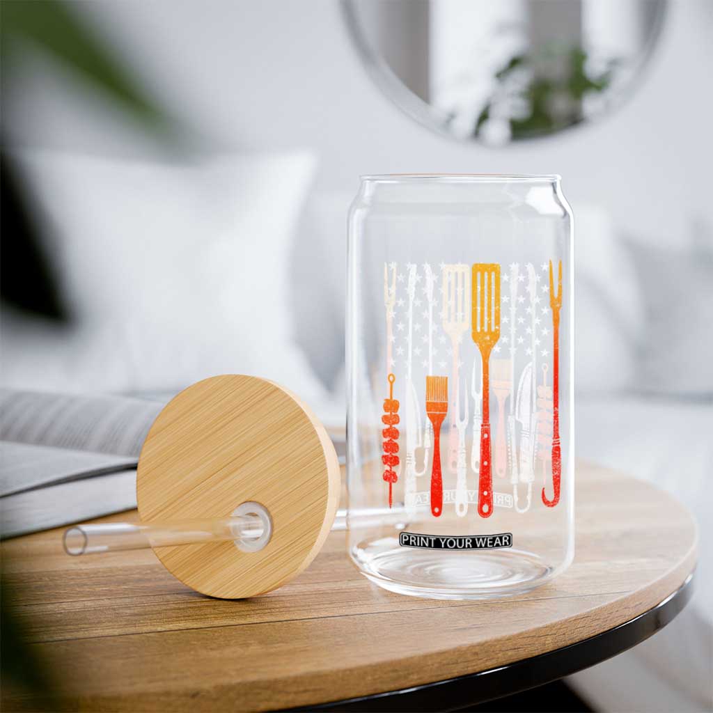 Bbq Smoker Glass Can Barbecue Chef Smoking Tools Grilling Pit Master USA Flag TS10 Print Your Wear