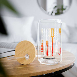 Bbq Smoker Glass Can Barbecue Chef Smoking Tools Grilling Pit Master USA Flag TS10 Print Your Wear