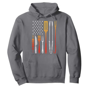 Bbq Smoker Hoodie Barbecue Chef Smoking Tools Grilling Pit Master USA Flag TS10 Charcoal Print Your Wear