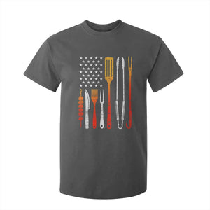 Bbq Smoker T Shirt For Kid Barbecue Chef Smoking Tools Grilling Pit Master USA Flag TS10 Dark Heather Print Your Wear