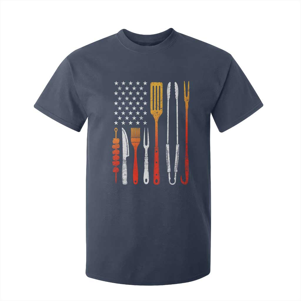 Bbq Smoker T Shirt For Kid Barbecue Chef Smoking Tools Grilling Pit Master USA Flag TS10 Navy Print Your Wear