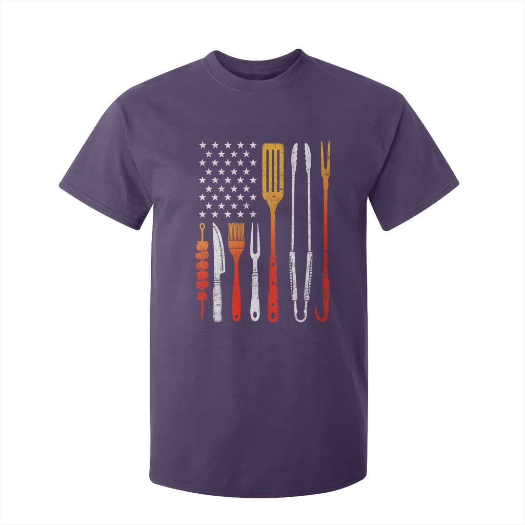 Bbq Smoker T Shirt For Kid Barbecue Chef Smoking Tools Grilling Pit Master USA Flag TS10 Purple Print Your Wear