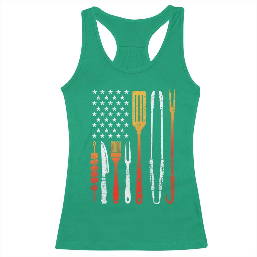 Bbq Smoker Racerback Tank Top Barbecue Chef Smoking Tools Grilling Pit Master USA Flag TS10 Irish Green Print Your Wear