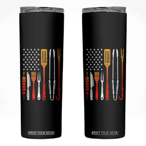 Bbq Smoker Skinny Tumbler Barbecue Chef Smoking Tools Grilling Pit Master USA Flag TS10 Black Print Your Wear