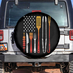 Bbq Smoker Spare Tire Cover Barbecue Chef Smoking Tools Grilling Pit Master USA Flag TS10 No hole Black Print Your Wear