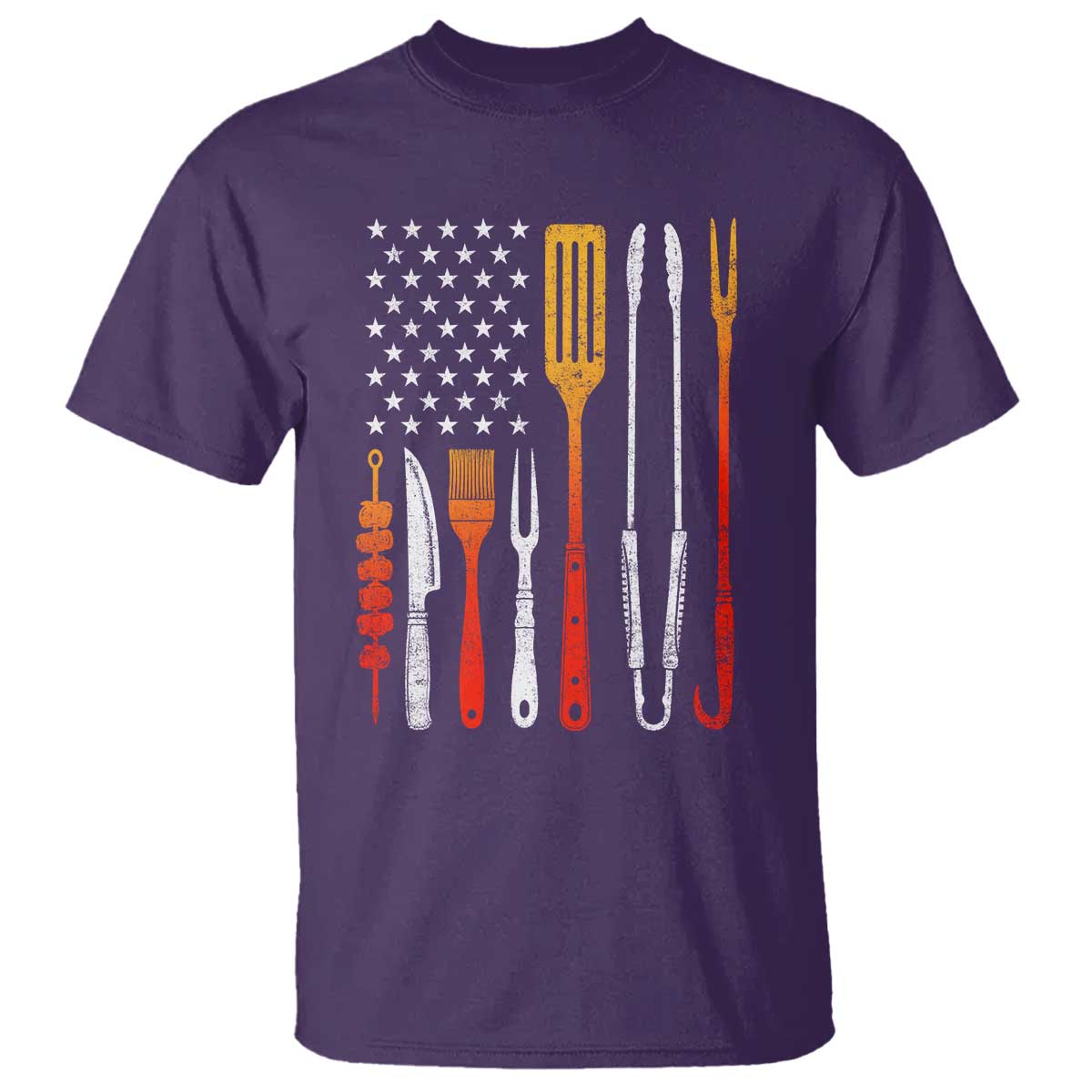 Bbq Smoker T Shirt Barbecue Chef Smoking Tools Grilling Pit Master USA Flag TS10 Purple Print Your Wear