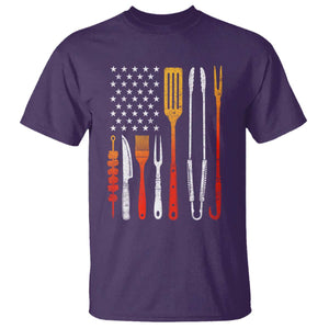 Bbq Smoker T Shirt Barbecue Chef Smoking Tools Grilling Pit Master USA Flag TS10 Purple Print Your Wear