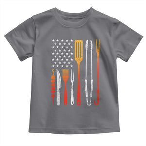 Bbq Smoker Toddler T Shirt Barbecue Chef Smoking Tools Grilling Pit Master USA Flag TS10 Charcoal Print Your Wear