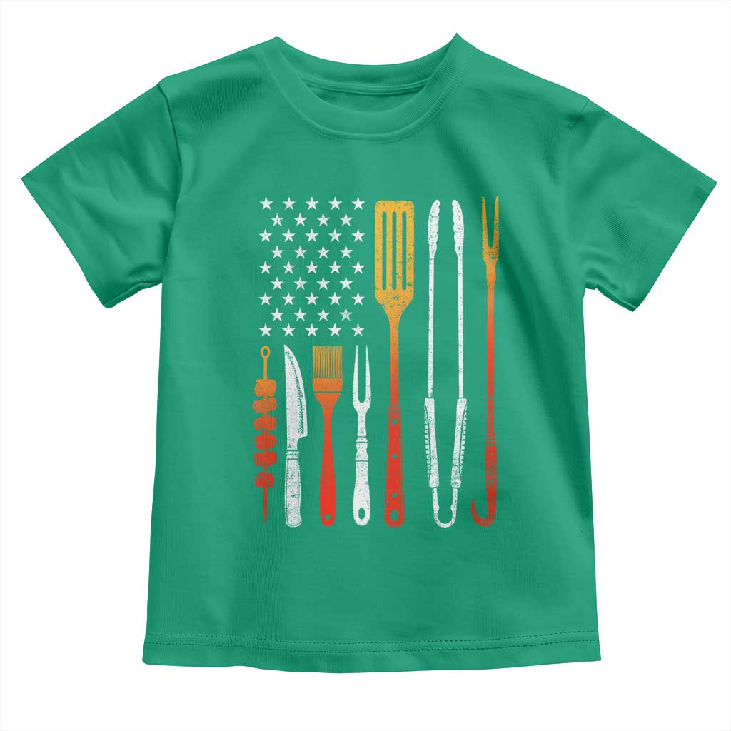 Bbq Smoker Toddler T Shirt Barbecue Chef Smoking Tools Grilling Pit Master USA Flag TS10 Irish Green Print Your Wear