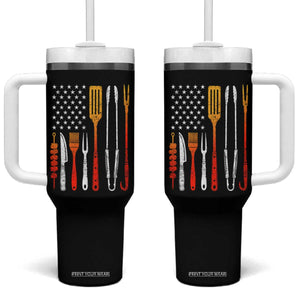 Bbq Smoker Tumbler With Handle Barbecue Chef Smoking Tools Grilling Pit Master USA Flag TS10 One Size: 40 oz Black Print Your Wear