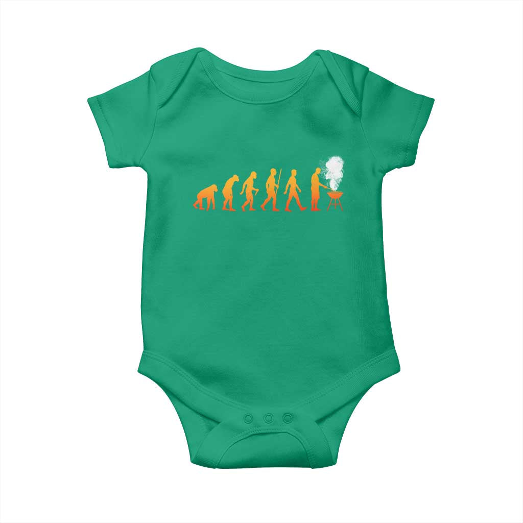 Funny BBQ Baby Onesie Evolution Of Grill Master Grilling Gifts Meat Smoking TS10 Irish Green Print Your Wear