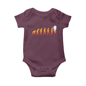 Funny BBQ Baby Onesie Evolution Of Grill Master Grilling Gifts Meat Smoking TS10 Maroon Print Your Wear