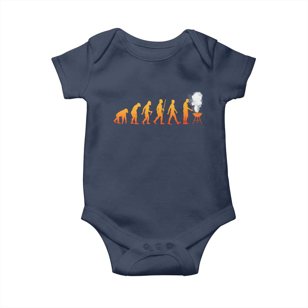 Funny BBQ Baby Onesie Evolution Of Grill Master Grilling Gifts Meat Smoking TS10 Navy Print Your Wear
