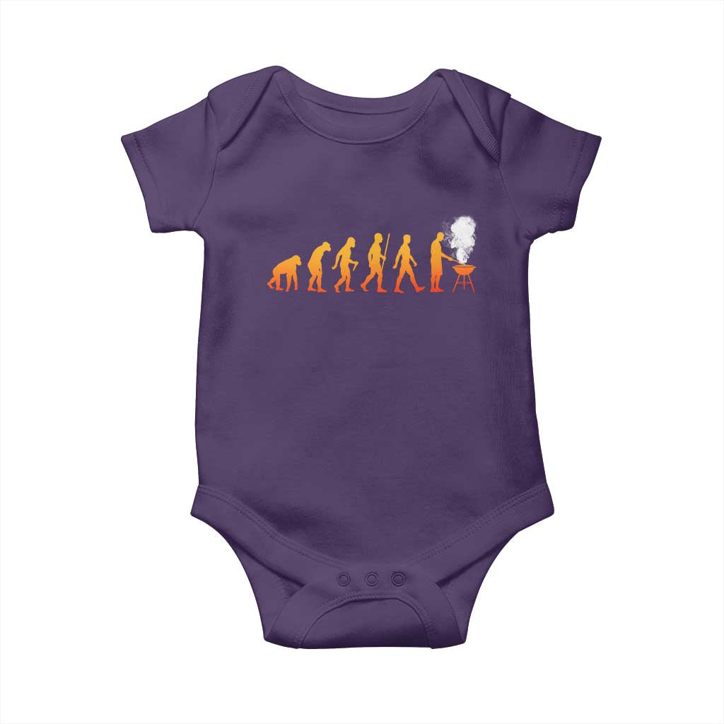 Funny BBQ Baby Onesie Evolution Of Grill Master Grilling Gifts Meat Smoking TS10 Purple Print Your Wear