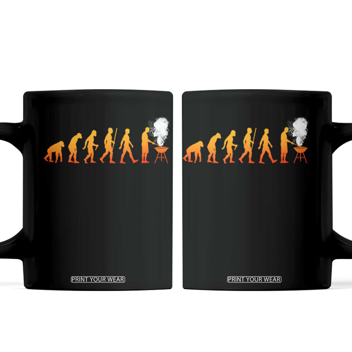 Funny BBQ Coffee Mug Evolution Of Grill Master Grilling Gifts Meat Smoking TS10 Black Print Your Wear