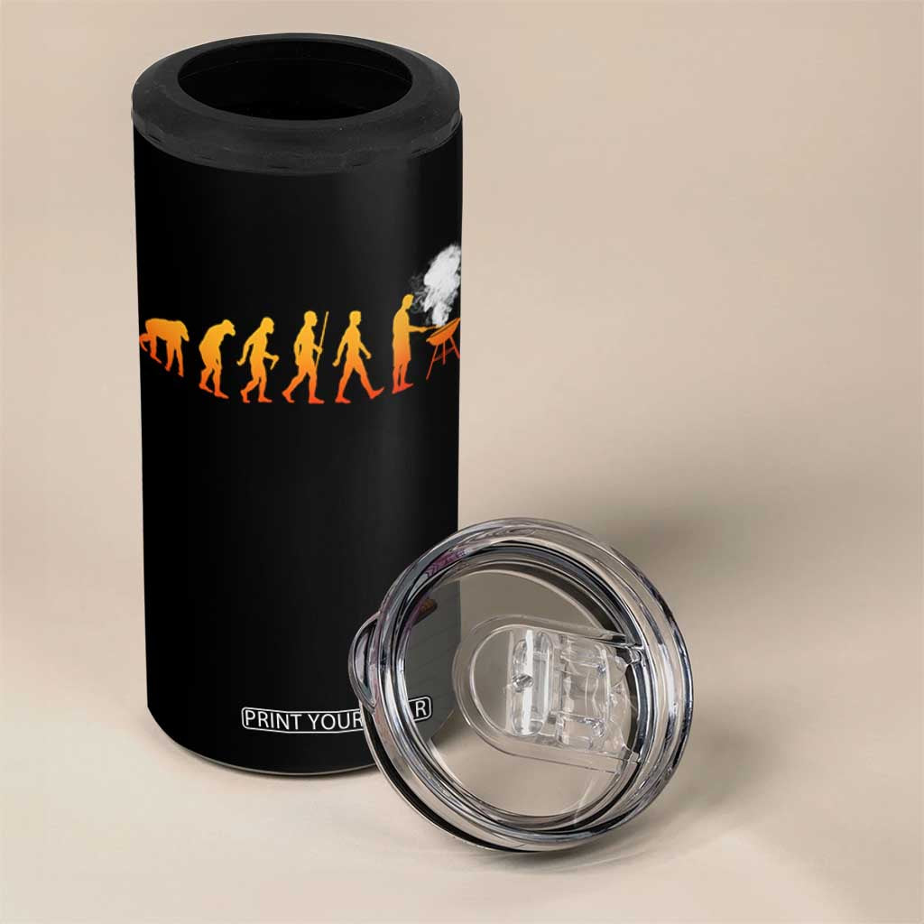 Funny BBQ 4 in 1 Can Cooler Tumbler Evolution Of Grill Master Grilling Gifts Meat Smoking TS10 Print Your Wear