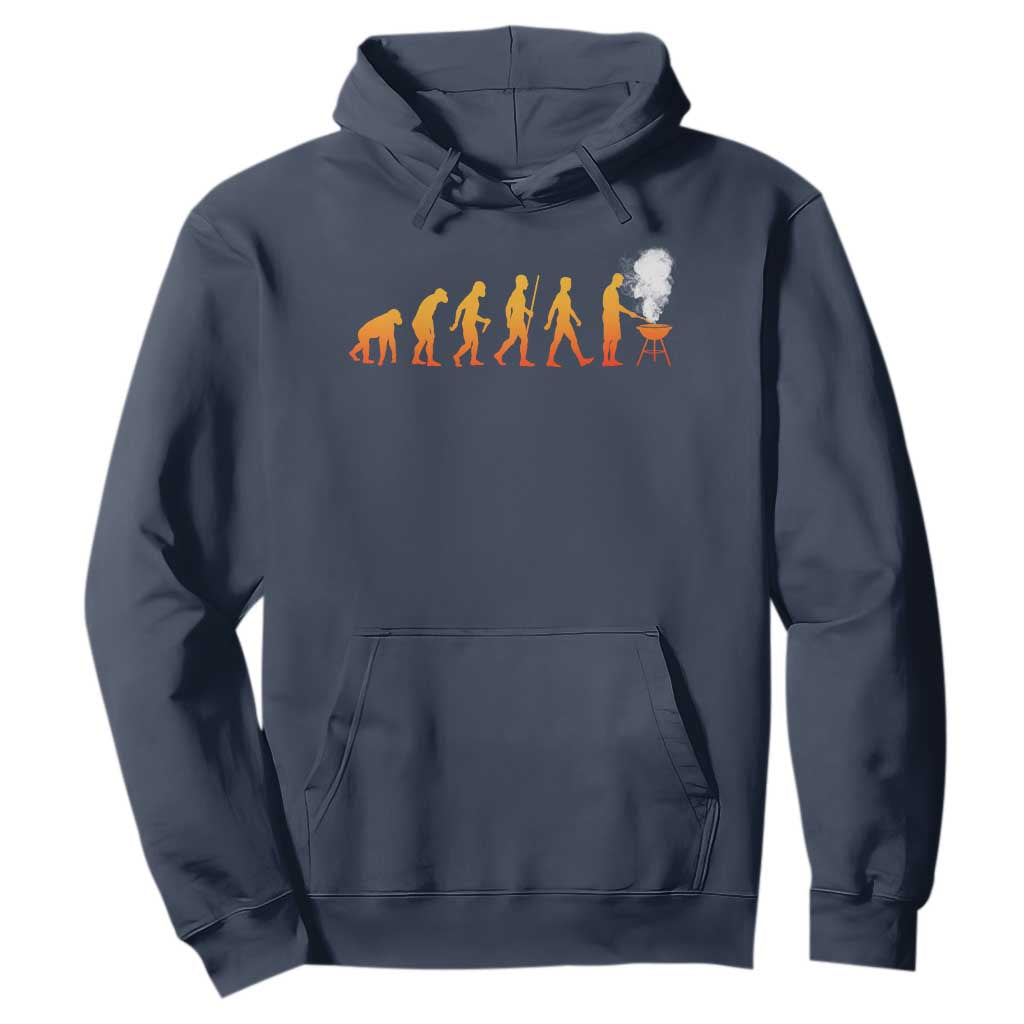 Funny BBQ Hoodie Evolution Of Grill Master Grilling Gifts Meat Smoking TS10 Navy Print Your Wear