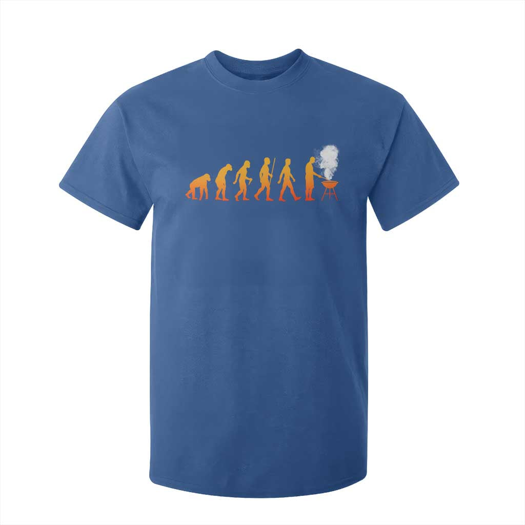 Funny BBQ T Shirt For Kid Evolution Of Grill Master Grilling Gifts Meat Smoking TS10 Royal Blue Print Your Wear