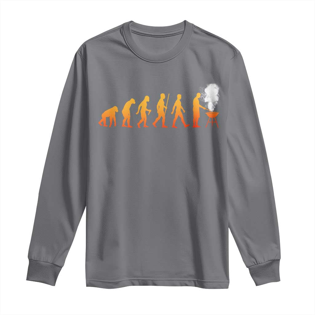 Funny BBQ Long Sleeve Shirt Evolution Of Grill Master Grilling Gifts Meat Smoking TS10 Charcoal Print Your Wear