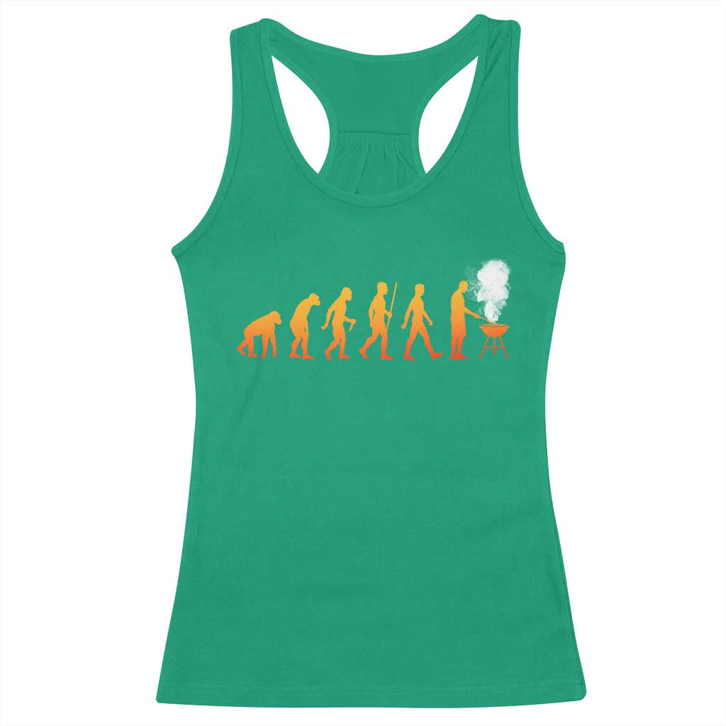 Funny BBQ Racerback Tank Top Evolution Of Grill Master Grilling Gifts Meat Smoking TS10 Irish Green Print Your Wear