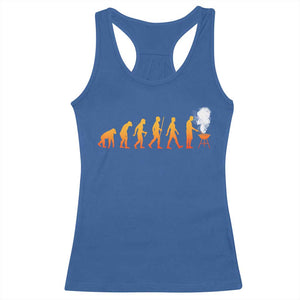 Funny BBQ Racerback Tank Top Evolution Of Grill Master Grilling Gifts Meat Smoking TS10 Royal Blue Print Your Wear