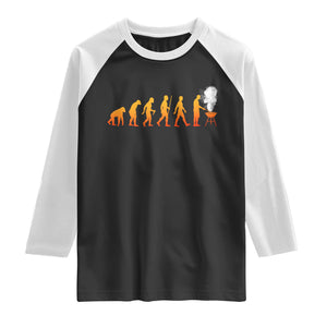 Funny BBQ Raglan Shirt Evolution Of Grill Master Grilling Gifts Meat Smoking TS10 Black White Print Your Wear