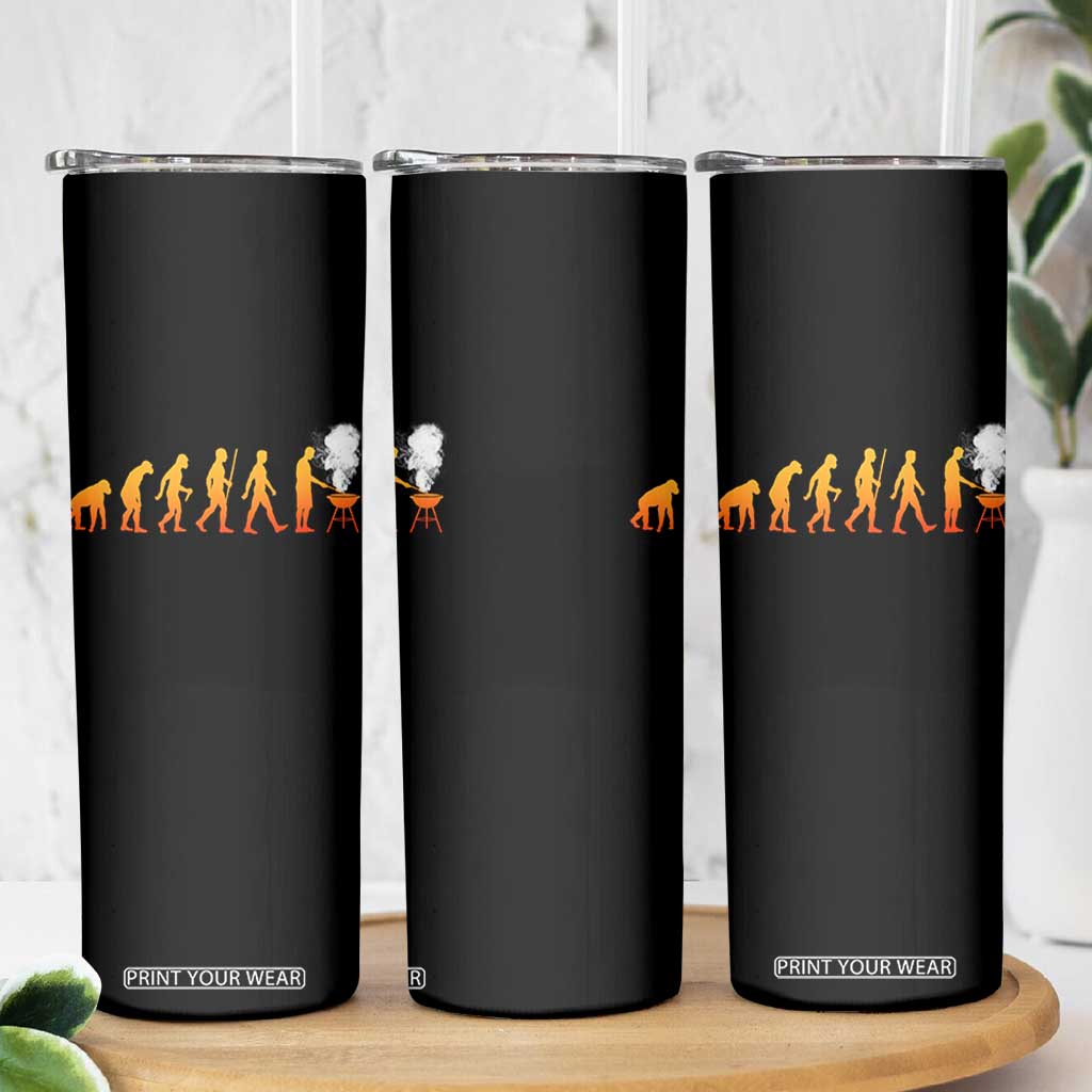 Funny BBQ Skinny Tumbler Evolution Of Grill Master Grilling Gifts Meat Smoking TS10 Print Your Wear